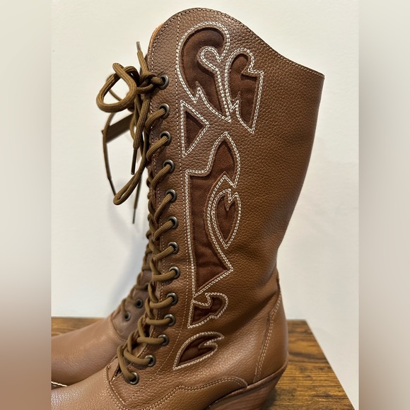 Dingo Women’s San Miguel Tan Leather Cowboy Boot NWT Sizes 7.5 & 8.5 - Picture 2 of 10